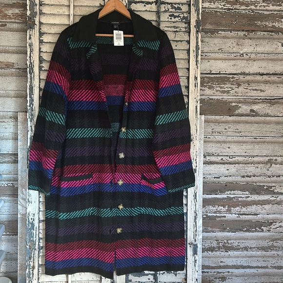 Torrid NOTCHED COLLAR CARDIGAN SWEATER Multi colored NWT - Picture 5 of 9